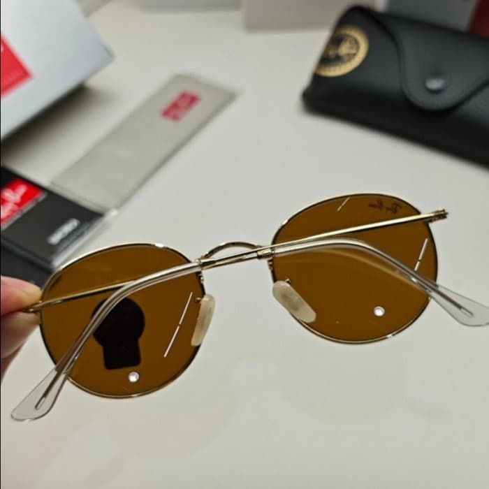 Gambar dari Kacamata Original Rayban RB3447 Gold Brown Round Global Fitting
