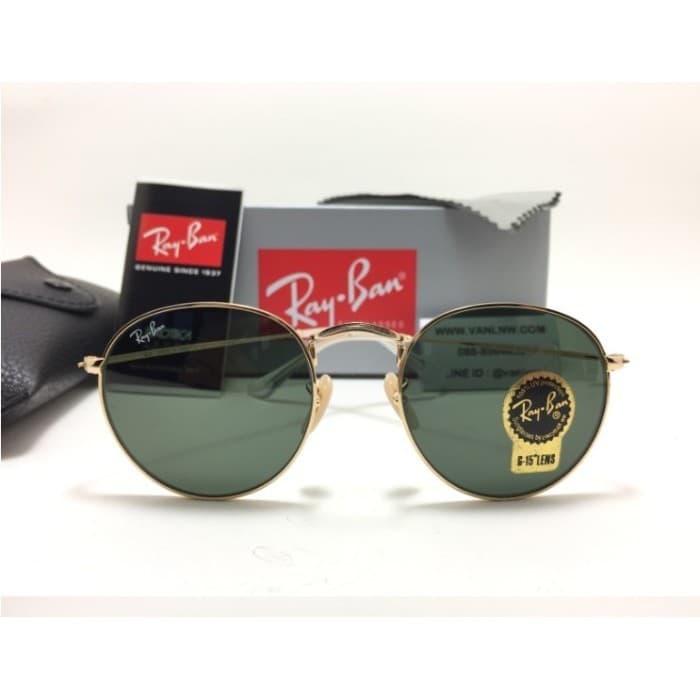 Gambar dari Kacamata Original Rayban RB3447 Round Gold Metal