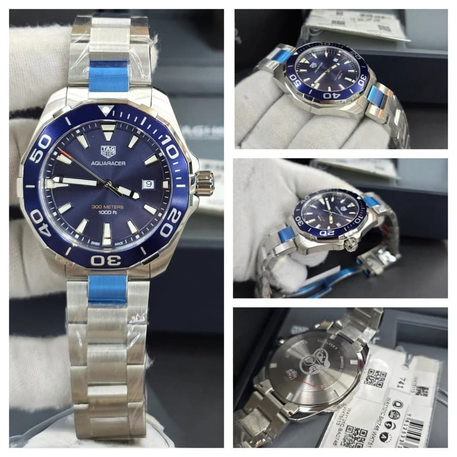 Gambar dari Tag Heuer Aquaracer WAY101C.BA0746 Mens Blue Dial Watch
