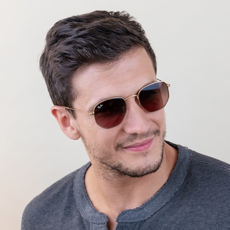 Gambar dari Kacamata Original Rayban RB3548 Hexagonal Gold Brown