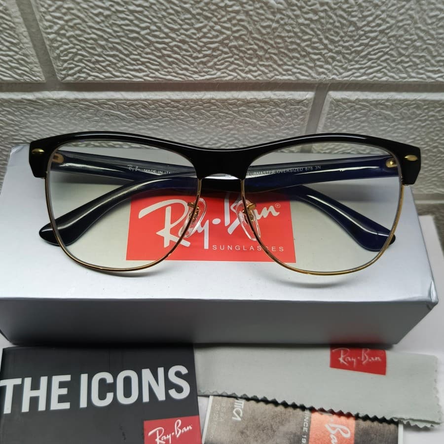 Gambar dari Kacamata Original Rayban RB4175 Clubmaster Oversized Black Glossy