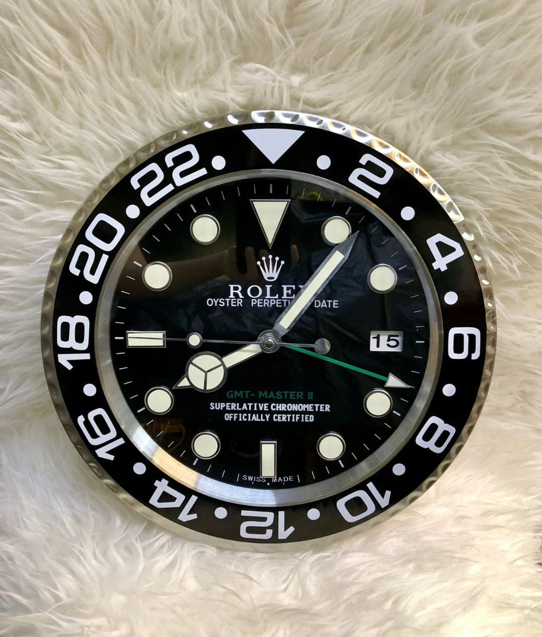 Gambar dari Jam Dinding Rolex GMT Master II Black Silver Clone 1:1 Limited Edition