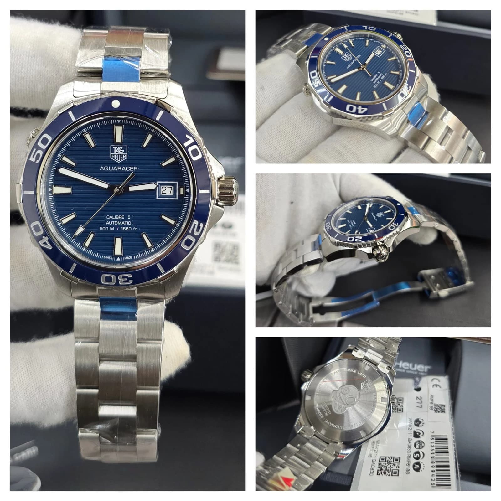 Gambar dari Tag Heuer Aquaracer WAK2111.BA0830 Calibre 5 Automatic Ceramic Blue Dial