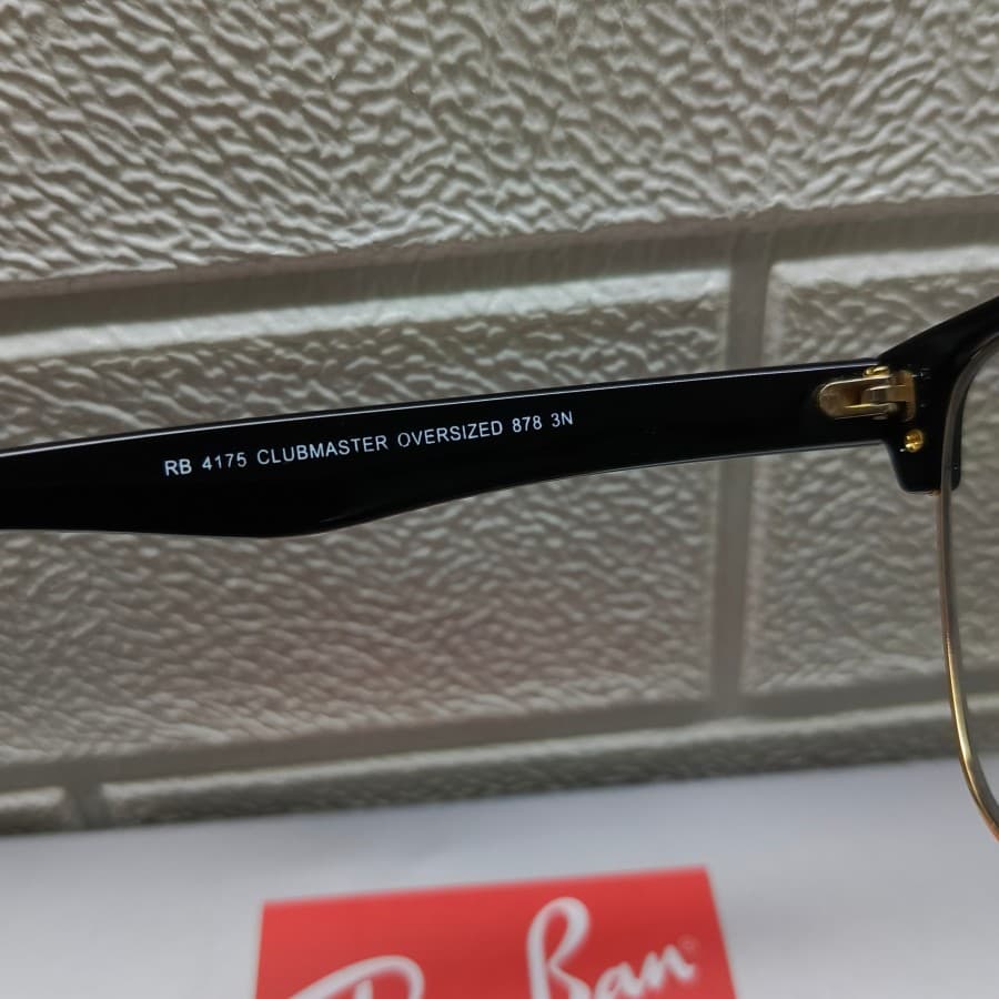Gambar dari Kacamata Original Rayban RB4175 Clubmaster Oversized Black Glossy