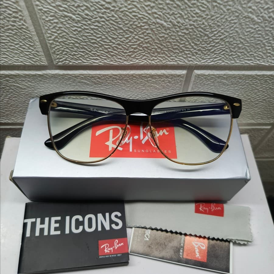 Gambar dari Kacamata Original Rayban RB4175 Clubmaster Oversized Black Glossy