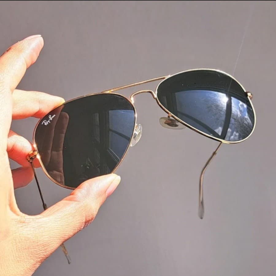 Kacamata Original Rayban RB3025 Aviator Metal Size 58 Gold Black