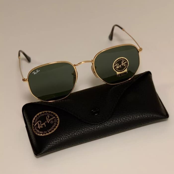 Gambar dari Kacamata Original Rayban Hexagonal RB3548 Gold Frame