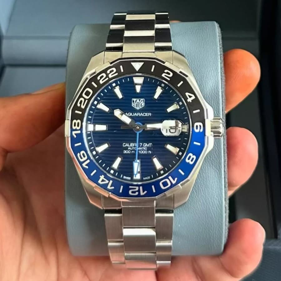 Tag Heuer Aquaracer Calibre 7 GMT Batman WAY201T Mens Watch