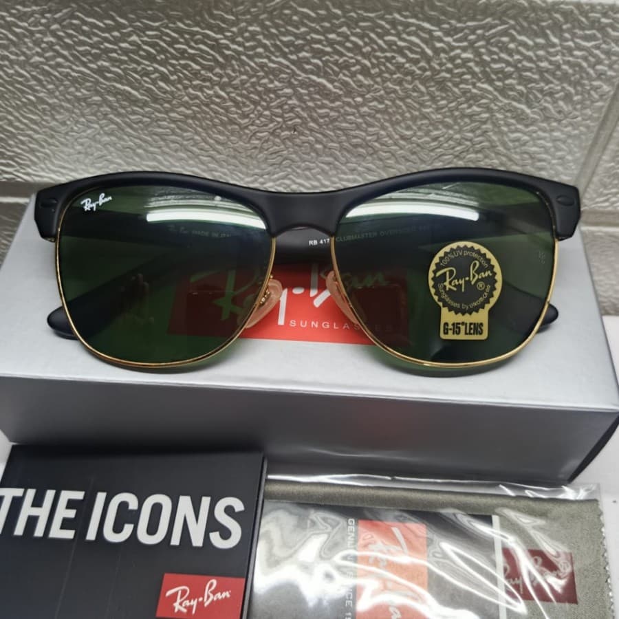 Kacamata Original Rayban RB4175 Clubmaster Oversized Black Doff
