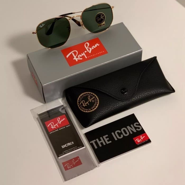 Gambar dari Kacamata Original Rayban Hexagonal RB3548 Gold Frame