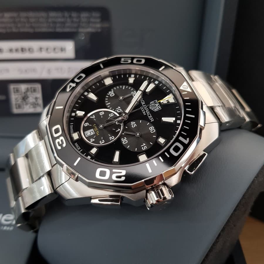Gambar dari Tag Heuer Aquaracer Chronograph CAY111A.BA0927 Men's Black Dial Watch