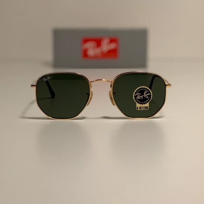 Gambar dari Kacamata Original Rayban Hexagonal RB3548 Gold Frame
