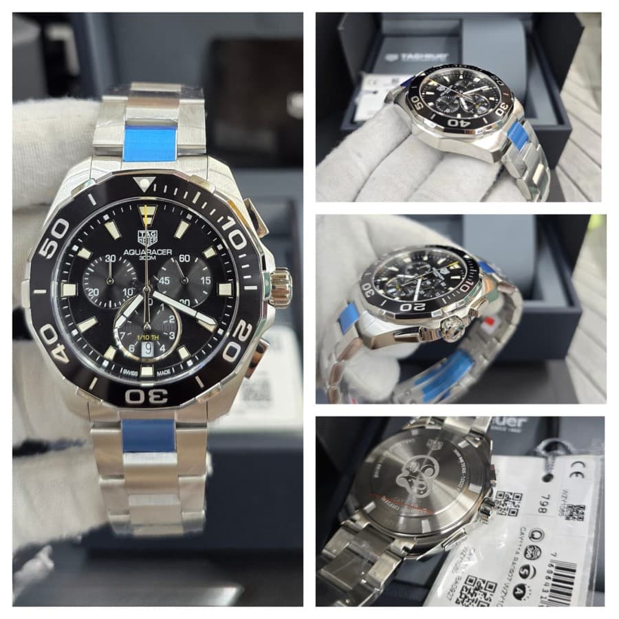 Gambar dari Tag Heuer Aquaracer Chronograph CAY111A.BA0927 Men's Black Dial Watch