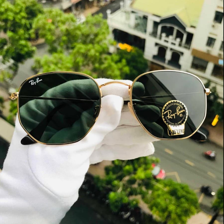 Kacamata Original Rayban Hexagonal RB3548 Gold Frame