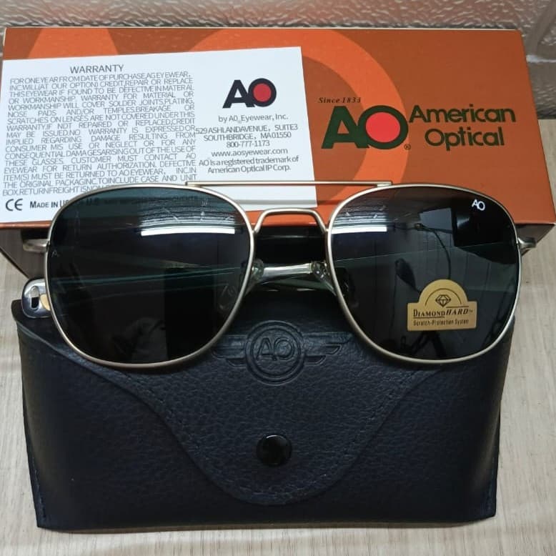 Kacamata Original American Optical (AO) Eyewear Model Pilot Frame Silver